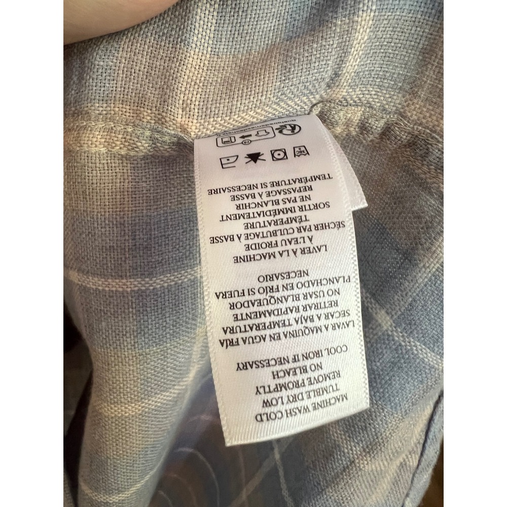 Rails Wyatt Shoreline Pach Tide Blue Tan Plaid Cotton Button Down Shirt Mens L‎ - Picture 8 of 8